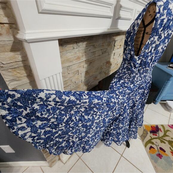 Chelsea & Theodore Paisley Peasant Maxi Sundress Smocked Waist Plus size 2X new - Picture 8 of 12